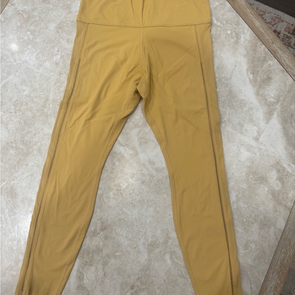 Women's Nike Yoga Luxe Infinalon 7/8 Tights Mustard Yellow (322) - Picture 5 of 10